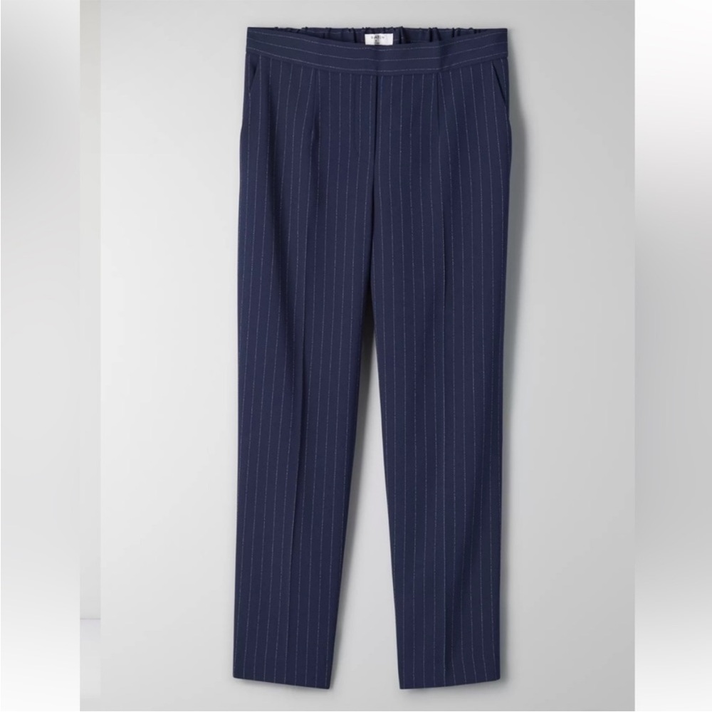 Babaton blue pin stripe cropped cohen pants